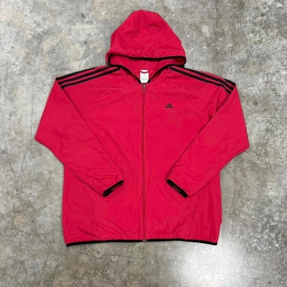 adidas Other - Adidas Red & Black Full Zip Y2K Windbreaker Size XL
